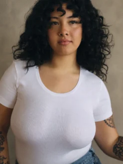 Basic Shirt aus Feinripp