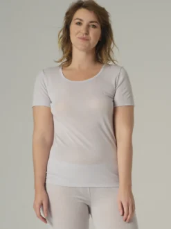 Kurzarmshirt aus Merinowolle & Seide