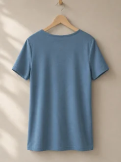 Kurzarmshirt aus Merinowolle & Seide