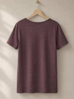 Kurzarmshirt aus Merinowolle & Seide