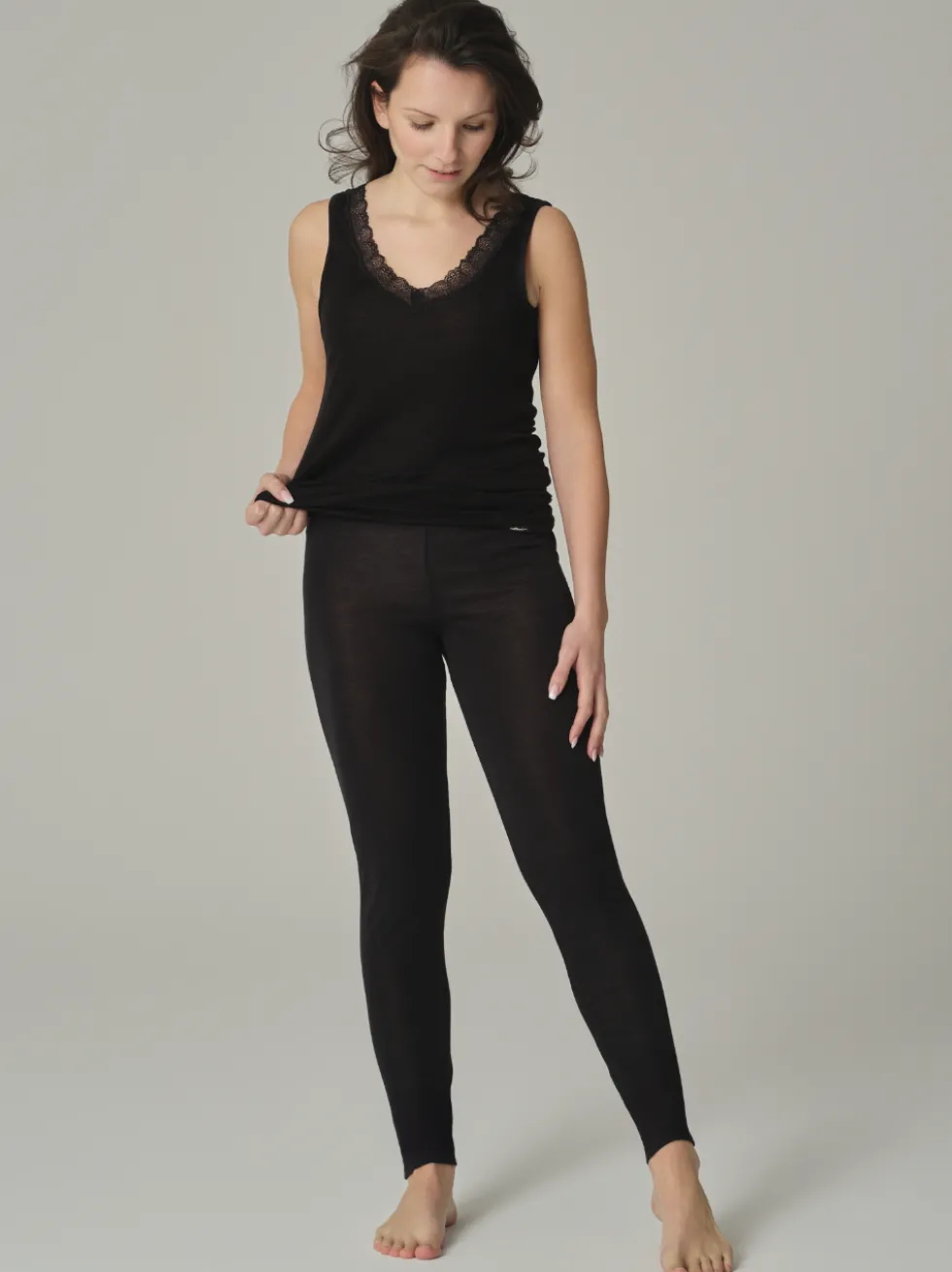 Leggings aus Merinowolle & Seide