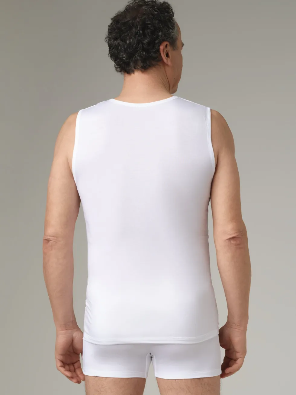 Ärmelloses Shirt aus Baumwolle und Micromodal