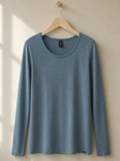 Shirt aus Merinowolle & Seide