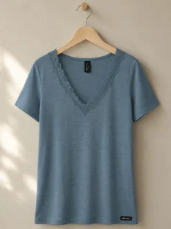 Shirt aus Merinowolle & Seide