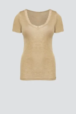 Shirt aus Merinowolle & Seide