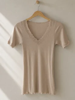 Shirt kurzarm aus Merinowolle & Seide