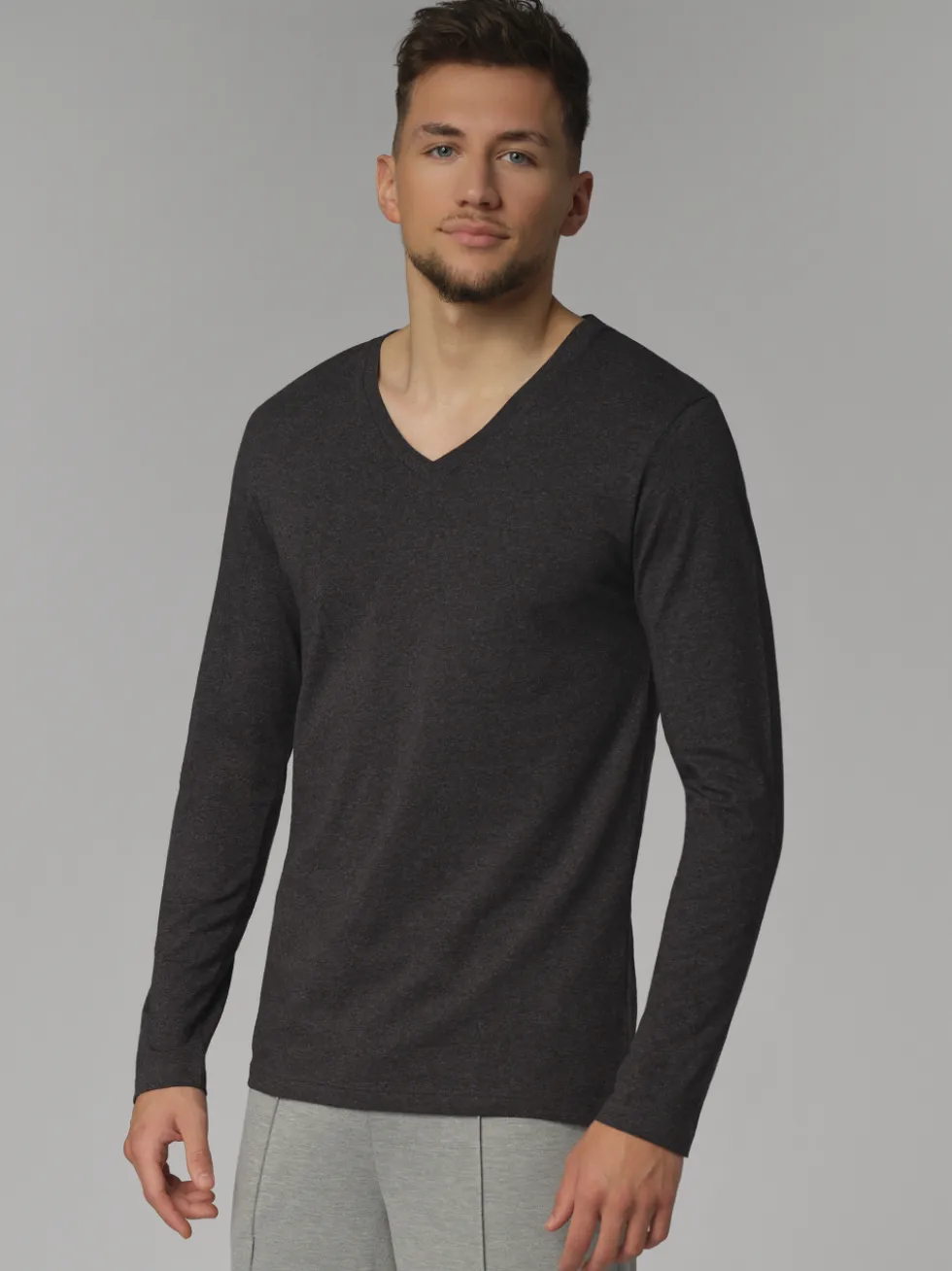 Shirt langarm V-Ausschnitt